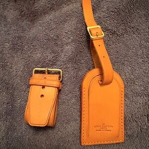 Authentic Louis Vuitton Vachetta Luggage Strap & Tag Set | Made in France